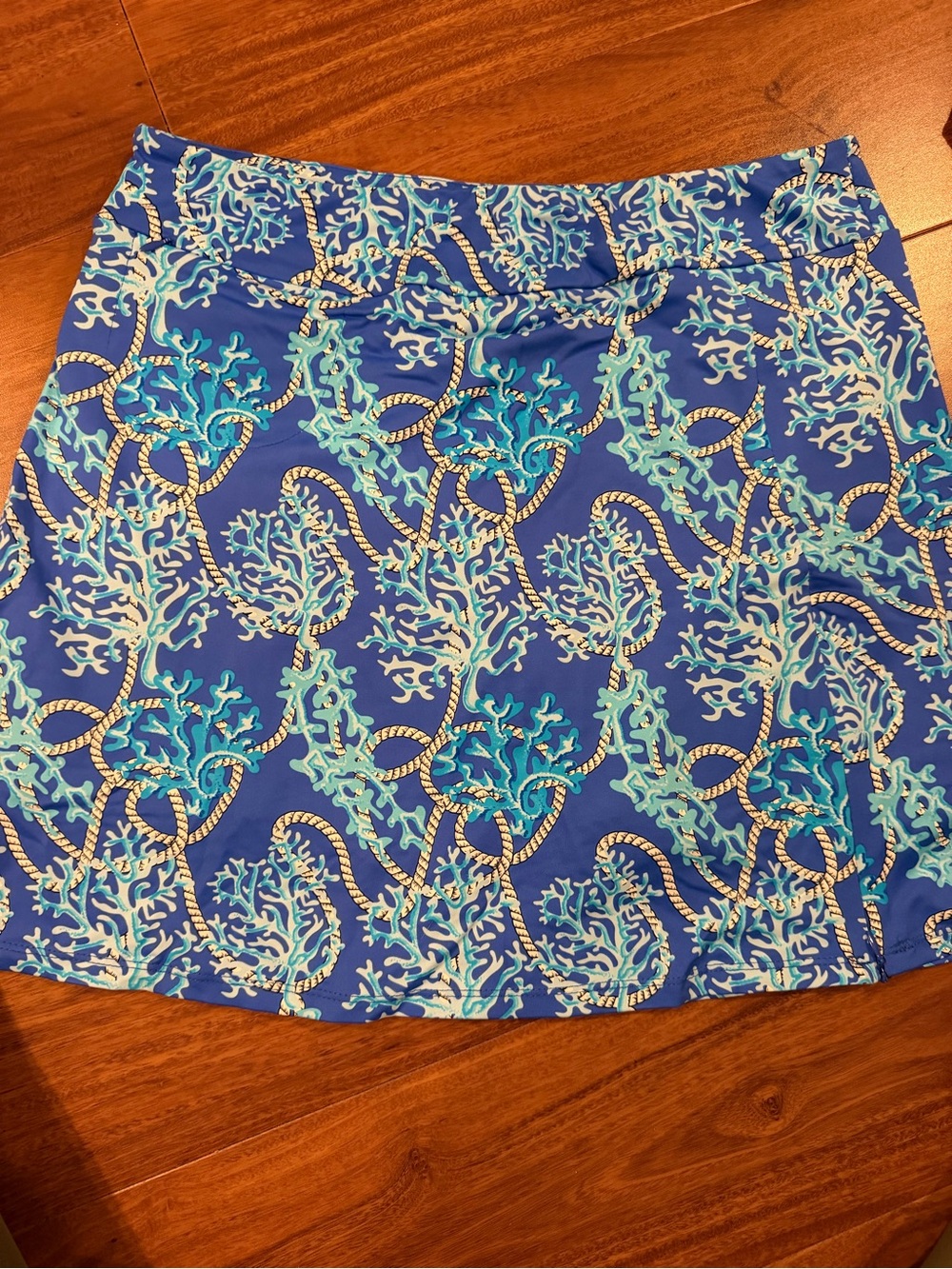 Lulu-B Royal Blue Nautical Rope & Coral Print Skort